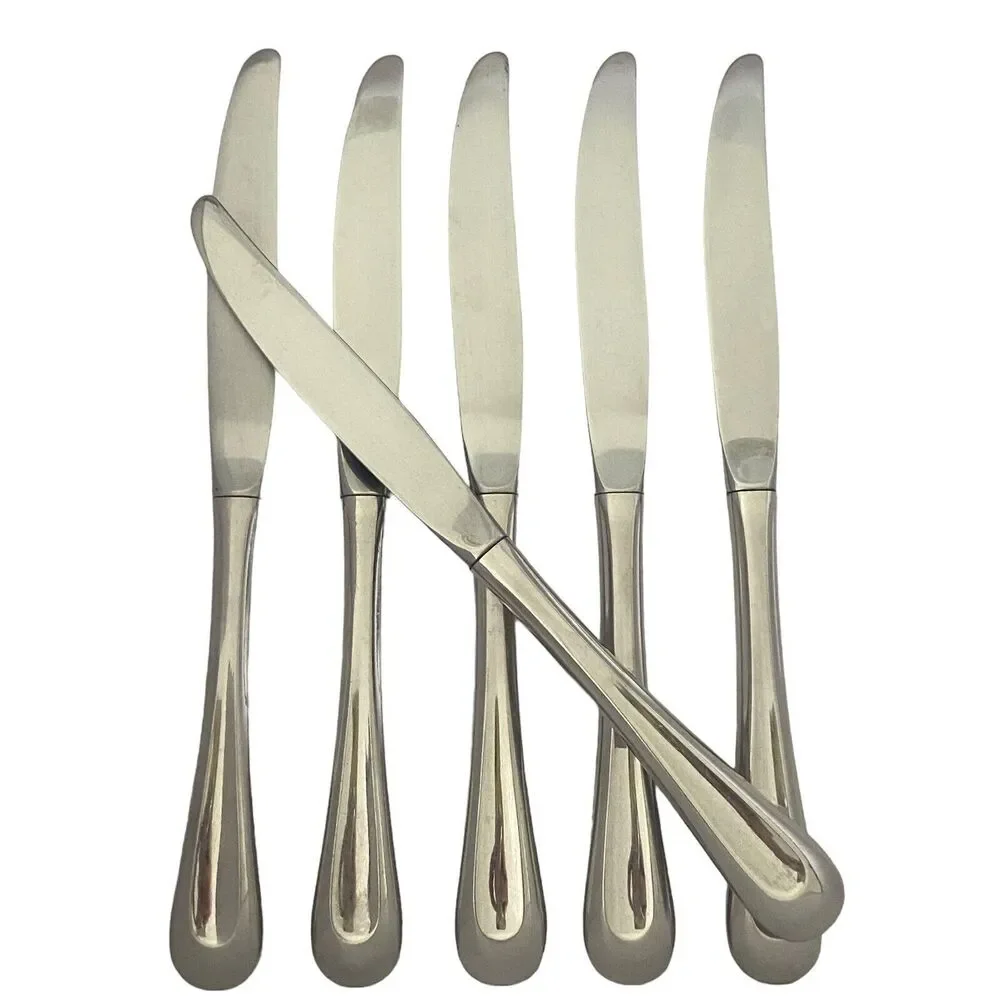 Oneida Satin Sand Dune Everyday Flatware Set Of 6 Dinner Knives Stainless Steel